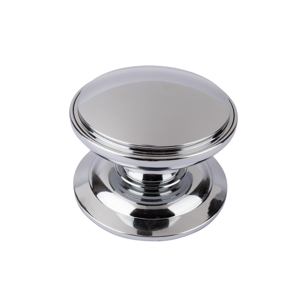 Timber Series Decorative Round Centre Door Knob (100mm) - Hardex Chrome
